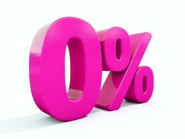 Yüzde 0 pembe işareti