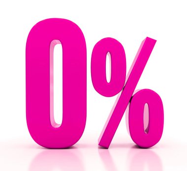 Yüzde 0 pembe işareti