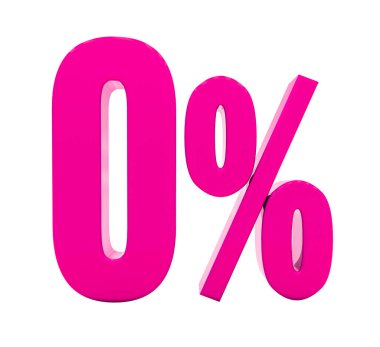 Yüzde 0 pembe işareti