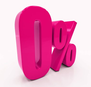 Yüzde 0 pembe işareti