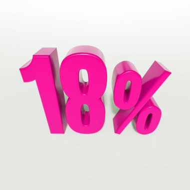 Yüzde 18 pembe işareti
