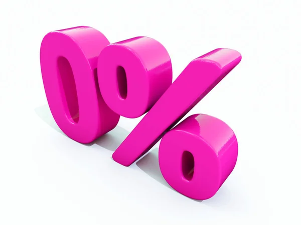 0% sinal rosa — Fotografia de Stock