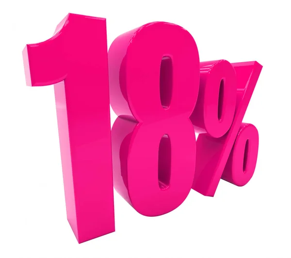 18 відсотків рожевий знак — стокове фото