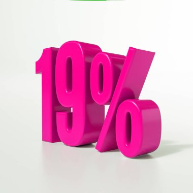 Yüzde 19 pembe işareti