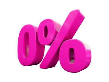 Yüzde 0 pembe işareti