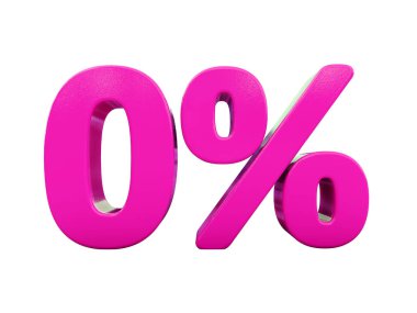 Yüzde 0 pembe işareti