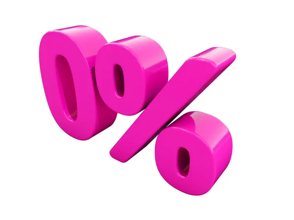 0 Percent Pink Sign — Stock Photo, Image