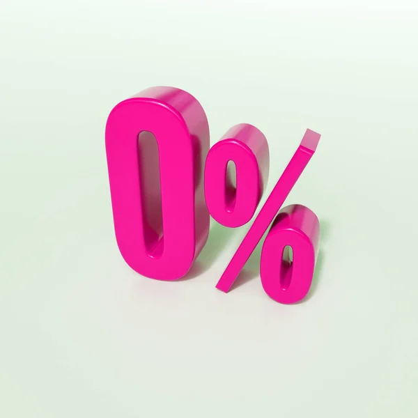 0% sinal rosa — Fotografia de Stock