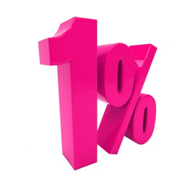 Yüzde 1 pembe işareti