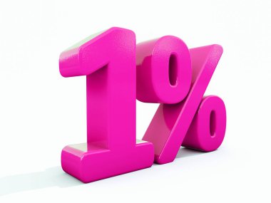 Yüzde 1 pembe işareti