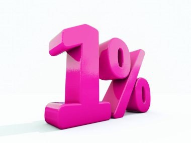 Yüzde 1 pembe işareti