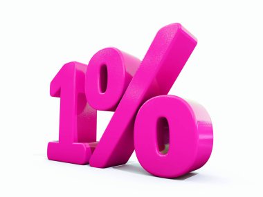 Yüzde 1 pembe işareti