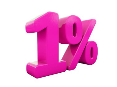 Yüzde 1 pembe işareti