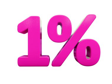 Yüzde 1 pembe işareti