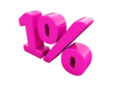 Yüzde 1 pembe işareti