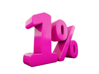 Yüzde 1 pembe işareti