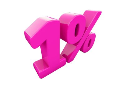 Yüzde 1 pembe işareti