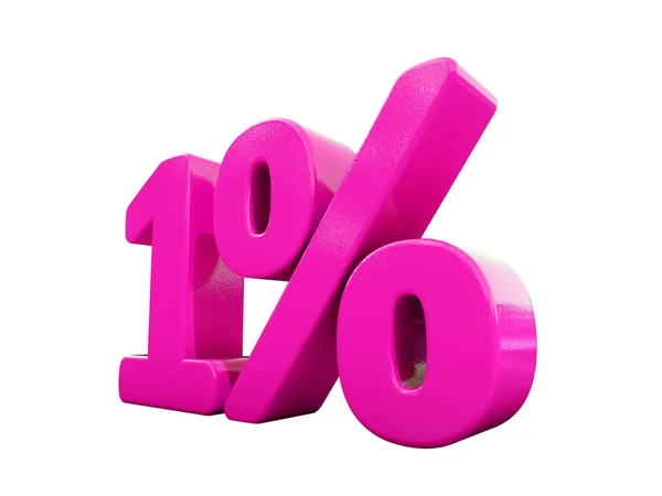1% ピンクのサイン — ストック写真
