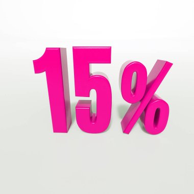 Yüzde 15'i pembe işareti
