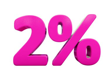 Yüzde 2 pembe işareti