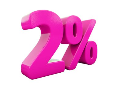 Yüzde 2 pembe işareti