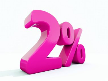Yüzde 2 pembe işareti