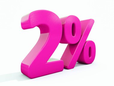 Yüzde 2 pembe işareti
