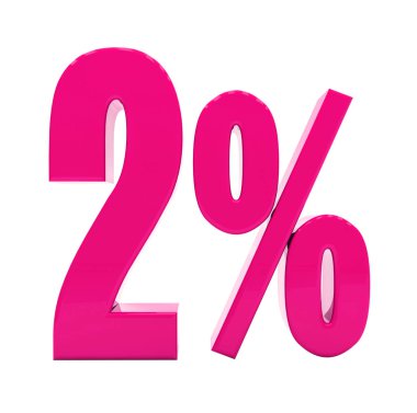 Yüzde 2 pembe işareti