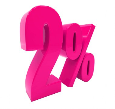 Yüzde 2 pembe işareti