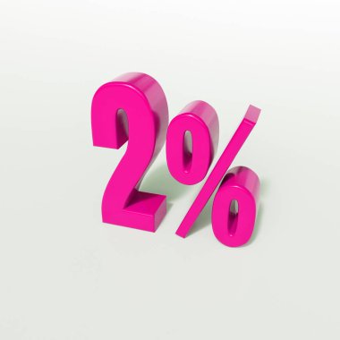 Yüzde 2 pembe işareti