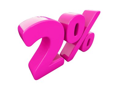 Yüzde 2 pembe işareti