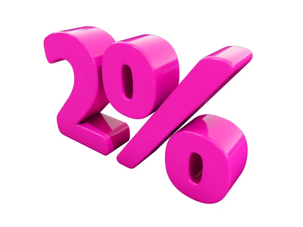 2 procenta růžový znak — Stock fotografie