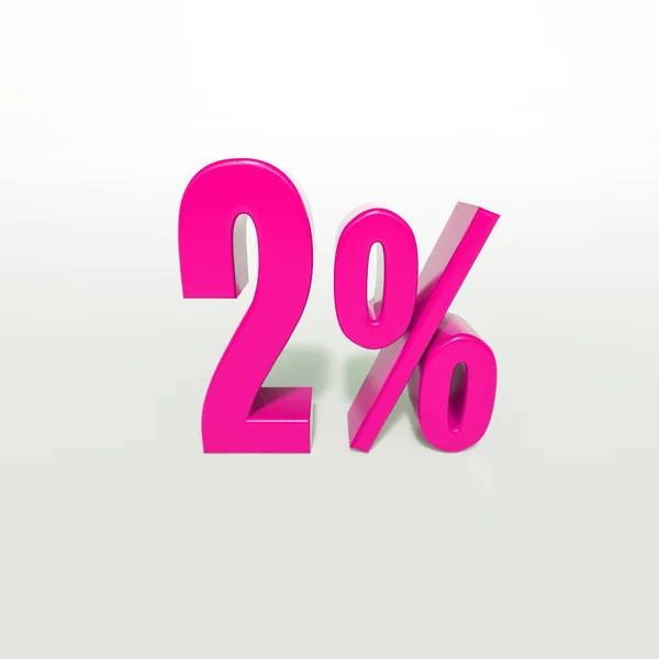 2 procent różowy znak — Zdjęcie stockowe