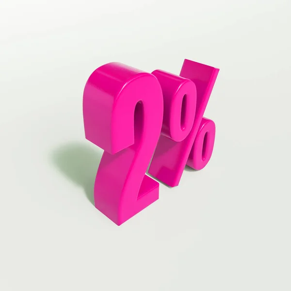 2 Percent Pink Sign — Stock Photo, Image