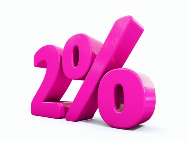 Yüzde 2 pembe işareti