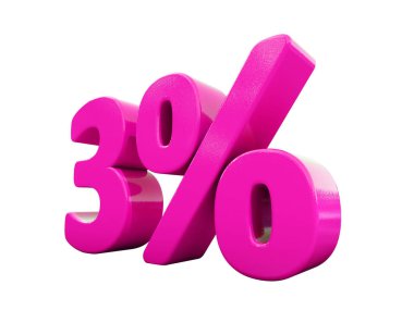 Yüzde 3 pembe işareti