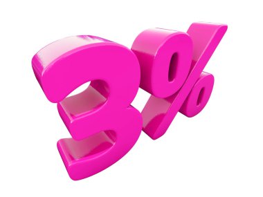 Yüzde 3 pembe işareti