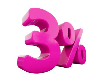 Yüzde 3 pembe işareti