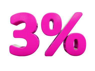 Yüzde 3 pembe işareti
