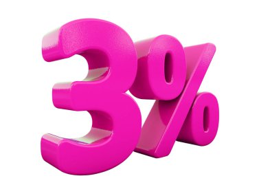 Yüzde 3 pembe işareti