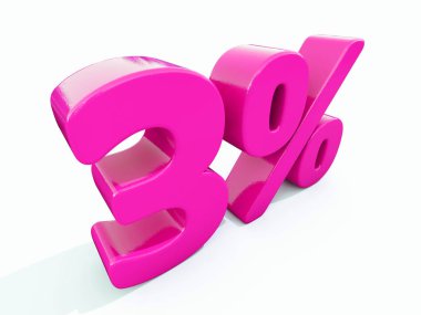 Yüzde 3 pembe işareti