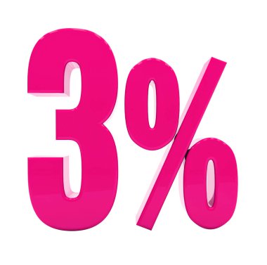 Yüzde 3 pembe işareti