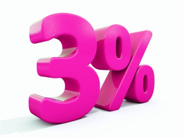 Yüzde 3 pembe işareti