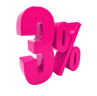 Yüzde 3 pembe işareti