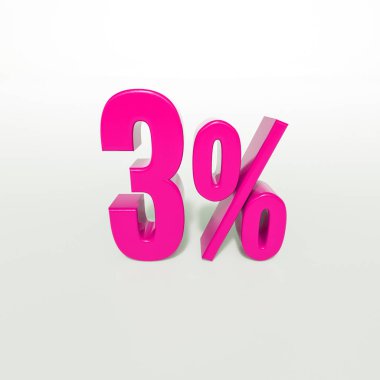 Yüzde 3 pembe işareti