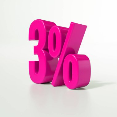 Yüzde 3 pembe işareti