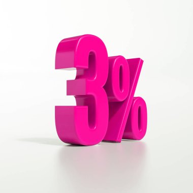 Yüzde 3 pembe işareti