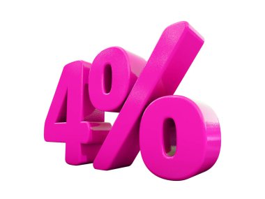 Yüzde 4 pembe işareti