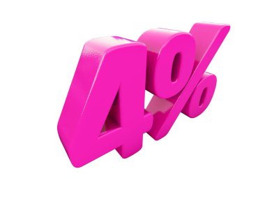 Yüzde 4 pembe işareti
