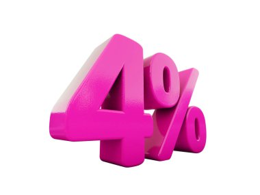 Yüzde 4 pembe işareti